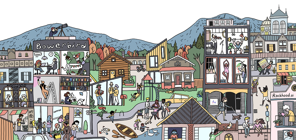 Bowerbird landing page illustration